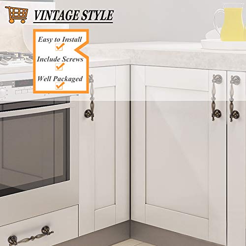 Probrico 10 Pack Vintage Cabinet Pulls Wardrobe Door Handles In Ancient Bronze Finish,Classic Style Drawer Hardware Pulls #TOP4