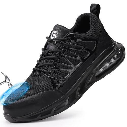Steel Toe Shoes for Men Lightweight Work Shoes Construction Industrial Work Tennis Shoes Safety Shoes Comfortable Steel Toe Sneakers for Men Women