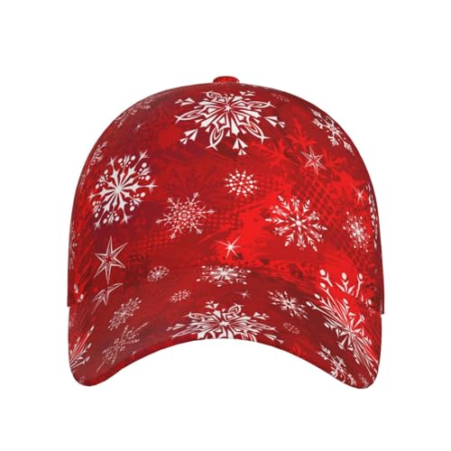 Boné de beisebol de Natal engraçado ajustável chapéu de Natal floco de neve vermelho xadrez boné de