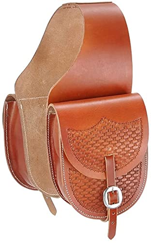 HUMAYL SADDLERY Horse Saddle Bag Western Cowhide Genuine Leather Equestrian Trail Tooling Carving Tooled Carved Pack Equipment Horse Saddle Bags Size: 10” L x 10” W x 3 ½” D inches, BAG85
