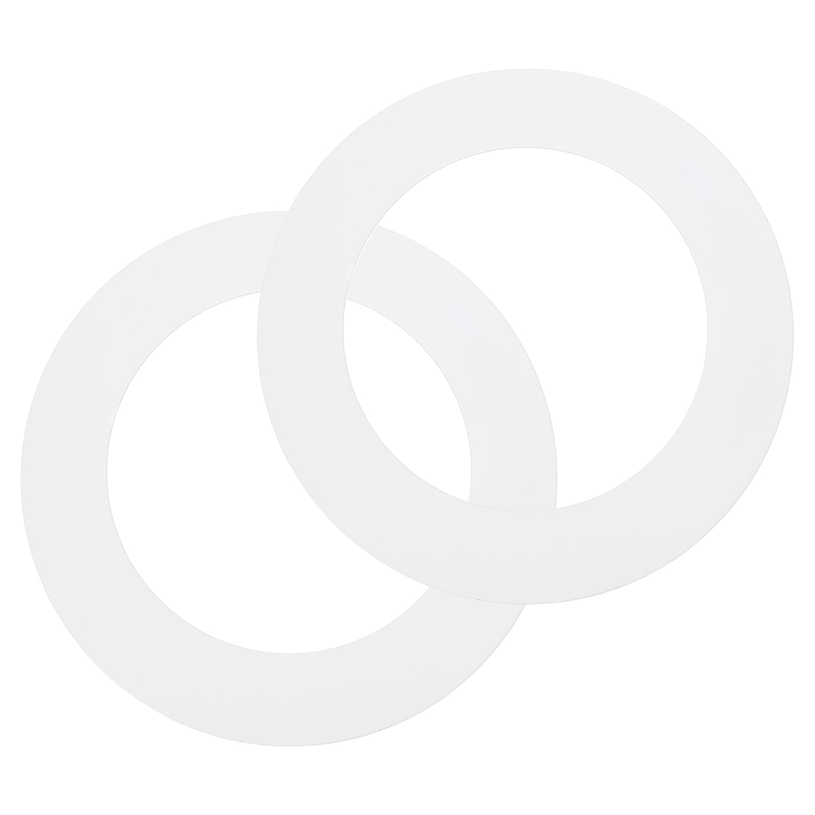 sourcing map 2 Pack Goof Rings for 5" Recessed Lights, 5.35" ID 7.9" OD Steel Flat Goof Trim Ring Can Light Cover Plate Flush Mount Can Converter for Ceiling Wall Hole Decorative, Matte White