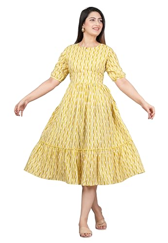 Image of Kuruti B Sheets Women's Cotton Floral Printed Regular Fit Anarkali Kurta for Women