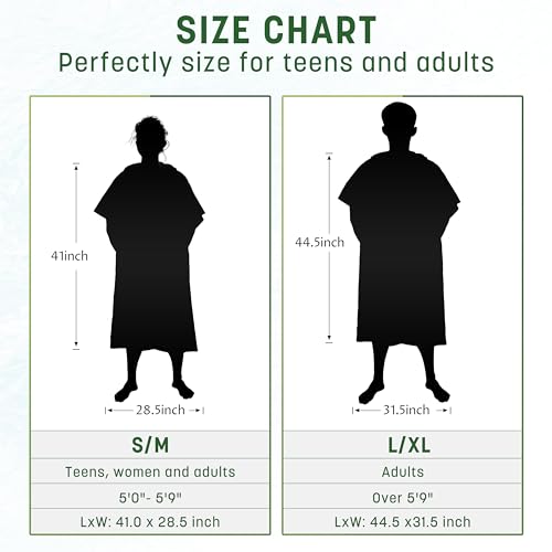 Poncho con Capucha Catalonia para Surf, Bata para Cambiarse, Toalla de Natación de Secado Rápido para Hombre y Mujer, Negro miniatura 5