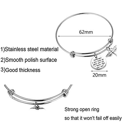 Dragonfly Memorial Gifts Bracelet Sometimes I Just Look Up Smile and Say I Know That was You Memories Jewelry (Dragonfly Bracelet)2