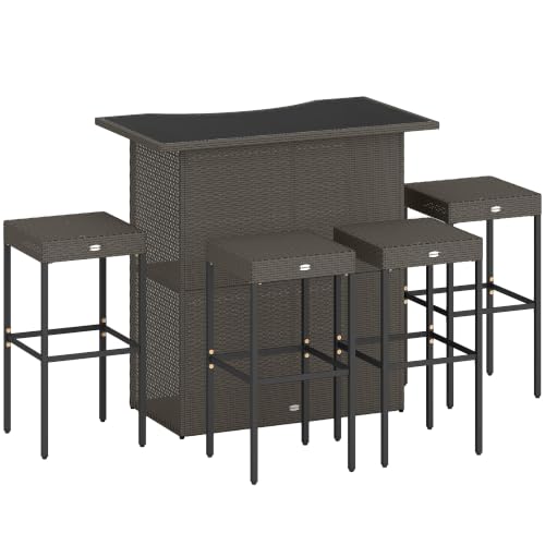 Outsunny 5 Piece Outdoor Bar Set