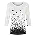 2025 Halloween Shirts for Women 3/4 Sleeve Bat Graphic Tees Vintage Festival Outfits Loose Fit Dressy Tops Casual Crew Neck Sweatshirts Tunic Cotton Blouse Fall Pullover Sweater Funny Gifts