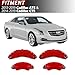 AOOA Red Caliper Covers for 2013-2019 Cadillac ATS&2014-2019 Cadillac CTS– DIY Custom Aluminum Caliper Covers, Easy Install, Exterior Upgrad, Sports Car Owners(Set of 4)