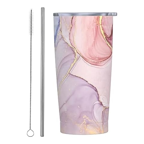 Kaireno Pink Marble Waves Tumbler Cover