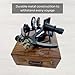Antique Brass Nautical Black Tamaya Aluminum Sextant, Black Powder Coated Functional Ship Working Navigational Sextant with Wooden Box, Astrolabe Marine Instrument for Retirement Gifting Item