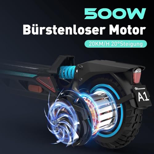 EVERCROSS EVERCROSS E-Scooter mit Straßenzulassung (ABE), 500W Motor, 10 Zoll Offroad Vakuumreifen, 46,8V 716,04WH Akku bis 70 km Reichweite, Faltbarer Elektroroller für Erwachsene mit App & LED-Display - Produktansicht 3 | Tages Deals