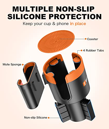 Ibytoc Cup Holder Expander For Car, [2 In 1] Adjustable Cup Holder Adapter With [Phone Holder], [Extra Large] Expandable Car Cup Station, Compatible With 32-40 Oz Bottles, Drinks, Mugs In 3.4-4.0” #TOP5