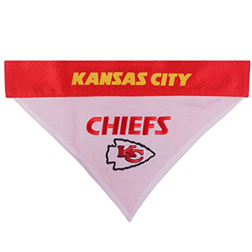 Pets First Nfl Dog Bandana - Kansas City Chiefs Reversible Pet Bandana. 2 Sided Sports Bandana With A Premium Embroidery Team Logo, Small/Medium. - 2 Sizes & 32 Nfl Teams Available (Kcc-3217-S-M) #TOP2