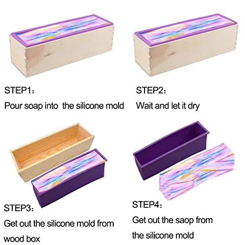 Silicone Soap Molds, 5 Pcs Rectangular Wooden Silicone Soap Mold Set With Wood Soap Cutter Mold And Wavy & Straight Planer Cutting Tool Set For Diy Soap Cake Making #TOP3