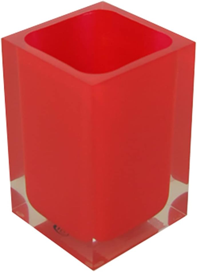 Gedy Black, Auckland Bathroom, Dimensions and Weight: 11 x 7.2 x 7.2 cm & 0.25 kg, Transparent Resin Toothbrush Holder, R&D Design, Handmade, 2 Years Warranty, Unique