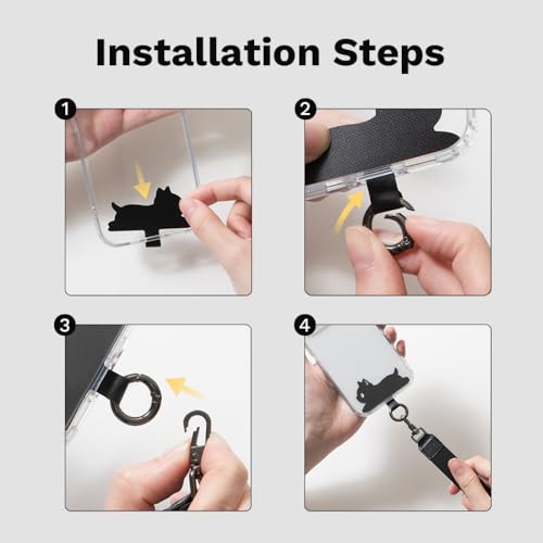 Image of EKAX Anti-Theft Phone Strap, Adjustable Crossbody & Wrist Lanyard, Universal Tether Tab (2-Pack) for Secure Hands