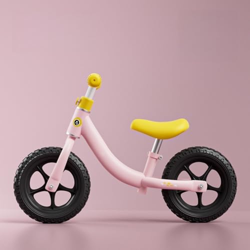 【Banefu】子供用 ペダルなし自転車 12インチ 超軽量 持ち運びも簡単 滑り止めハンドル、強化フレーム、耐摩耗性タイヤ、可愛い、 高炭素鋼 発泡タイヤ 乗り物 お祝い プレゼント 男の子 女の子 子どもの日 誕生日 子どもの日 (12インチ,【ピンク