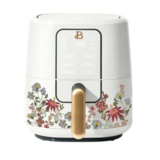 B - 3-Quart Digital Air Fryer, TurboCrisp Technology, 4 Presets, 170°F-400°F, Non-Stick, Dishwasher Safe, 1200 Watt. (WILDFLOWER WHITE)
