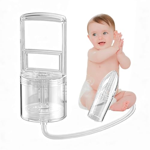 YAZWUR Aspirador Nasal Manual para Bebés, Limpiador Nasal Portátil, Succionador de Mocos con Bomba de Silicona Suave, Aspirador Nasal de Viaje
