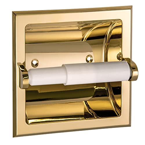 Image of Millbridge Recessed Toilet Paper Holder in Polished Brass