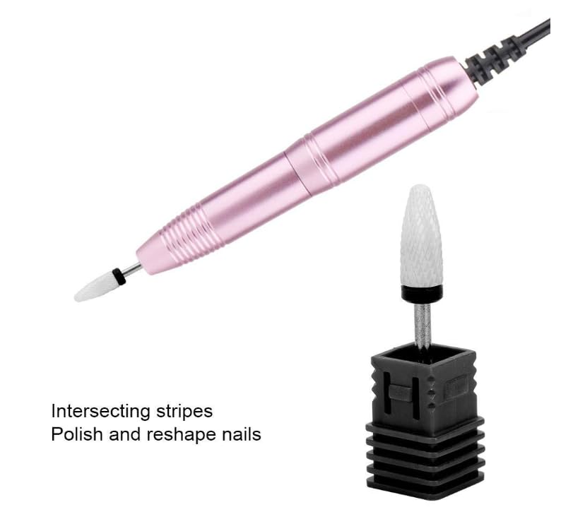 Ceramic Nail Drill Bit Corn-Head-Shape Professional Grinding Head for Nail Polishing(Black) 1