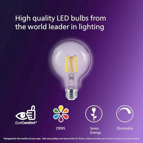PHILIPS LED 60W G25 8-Pack Ultra Definition Daylight (5000K) 500 Lumen (5W = 60W) Dimmable Frosted Flicker-Free Light Bulbs by Philips LED - Image 4