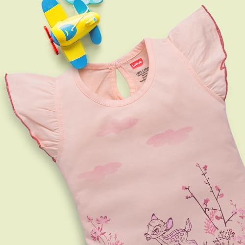 Image of LuvLap Baby Girls Regular Fit 100% Cotton Half Sleeves Girls Top CoSet Pack of 3