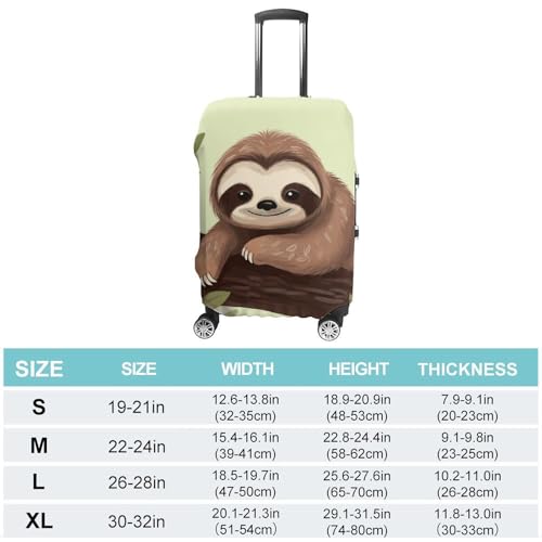 Cute Sloth Printed Luggage Cover Protector, Fits 18-32 Inch Luggage2