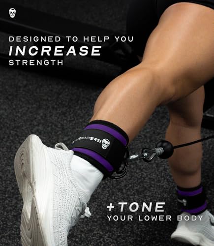 Image of Gymreapers Ankle Straps For Cable Machine Kickbacks, Glute Workouts, Lower Body Exercises - Adjustable Leg Straps with Neoprene Padding