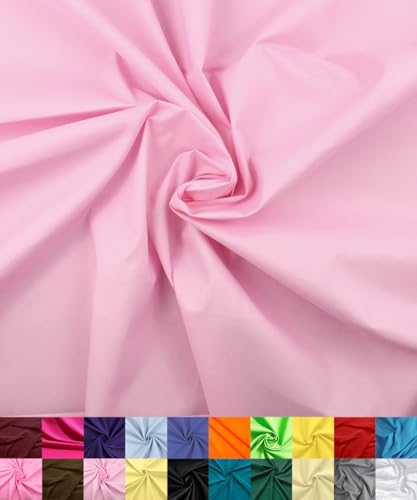 Barcelonetta | Poly Cotton Fabric for Sewing | Broadcloth Fabric | by the Yard | 60" Wide Roll | Lightweight, Breathable | Lining, Home Textile, Skirts, Tote Bags (Baby Pink, 1 Yard)