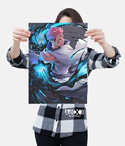 Image of AD INFINITUM Anime jujutsu kaisen 300 gsm Paper Wall Poster, Multicolor | 13 x 19 inches | (SUKUNA 6)