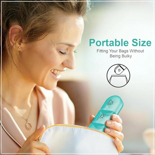 Image of Weekly Medicine Organizer Box 03 Times a Day, Daily Tablets Container Case Travel Pill Box For 07 days | Black & Multicolor | 01 Pcs