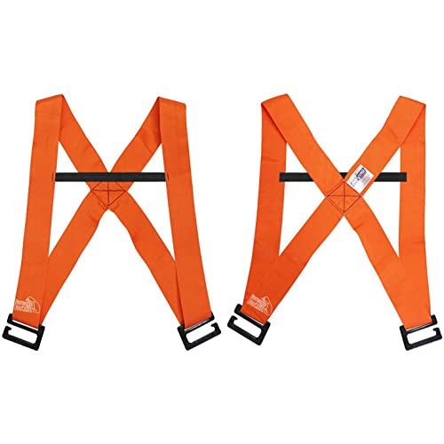 Forearm Forklift Harness - Offer is for 2 Harnesses, These Harnesses Convert Forearm Lifting Straps (ASIN B008ASBLJI) Into a Complete Over-The-Shoulder Moving Strap Set, 800 lb Load Limit, Orange