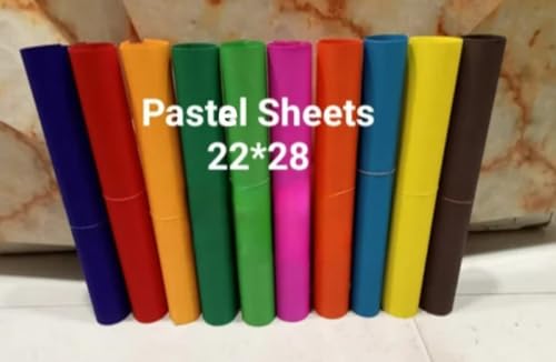 Image of SEJASCOLLECTIONS | Pack of 10 | Multicolor, Bright, A1, BIG / FULL Size, Pastel Sheets / Chart Paper, Used in art and craft, collage, projects, posters etc. Plain / Unrulled, Size: 70x56 centimeters, 200 GSM thickness.