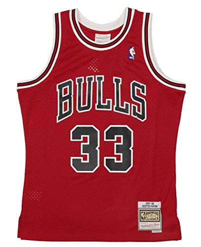 M&N Homme NBA Swingman Maillot 2.0 - Chi. Bulls 1997-98 S. Pippen #33 T Shirt, Scarlet, L EU
