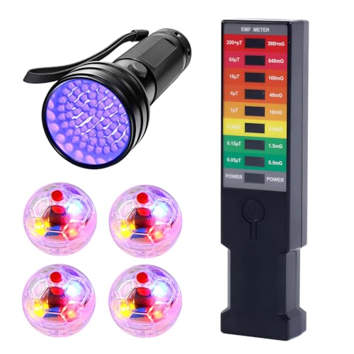 PAWFECTJEE ゴーストハンティング装備キット - 6個セット Emfメーター、UV懐中電灯、LEDライトアップペットキャットボール - 超常現象調査ギア 家庭やオフィス検査用 - 素晴らしいギフトアイデア