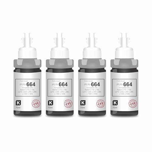 Image of ProDot Ep-664 Inkjet Ink Refill Compatible with Epson L100, L130, L210, L220, L300, L310, L350, L355, L360, L380, L485, L565, L655, L1300, L1455 Ink Tank Printers