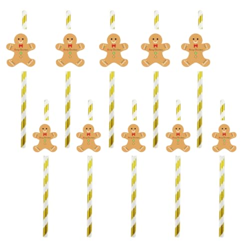 Set de 24 pitillos de papel de Navidad con hombre de jengibre
