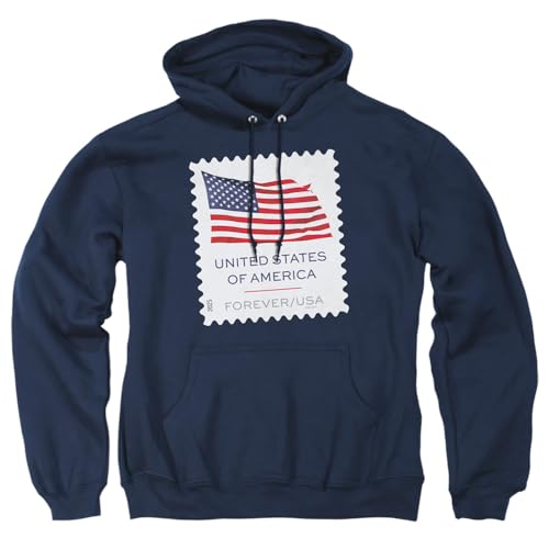 Popfunk USPS American Flag Adult Pull-Over Hoodie Navy Large