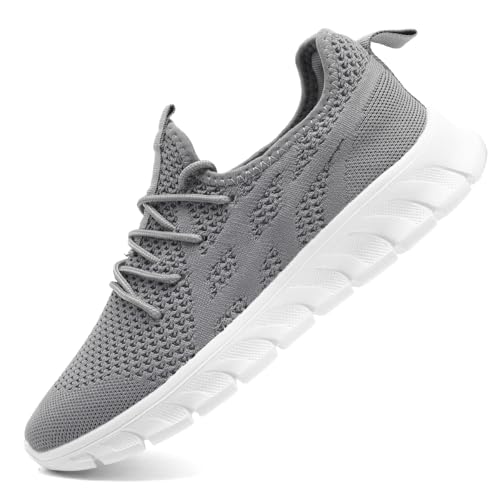 Womens Running Shoes Lightweight Walking No Slip Sneakers Tennis Gym Breathable Sports Athletic Workout Casual Fashion Fitness Comfortable Shoes Light_Gray Size US 9