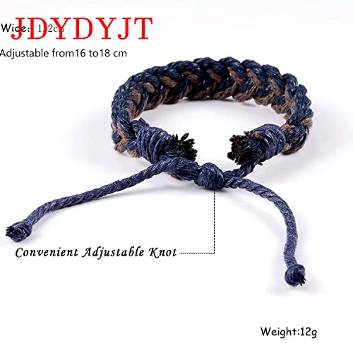 Pulsera ajustable de cuerda de cáñamo tejida hecha a mano miniatura 6
