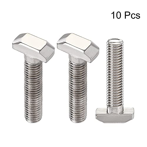 Image of uxcell M8x35mm T-Slot Drop-in Stud Sliding Bolt Screw Carbon Steel for 40 Series Aluminum Profile 10pcs