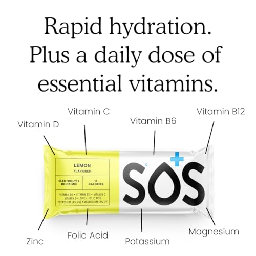 Image of SOS Hydration Electrolyte Powder Drink Mix | Low Sugar | Rapid Rehydration | Keto Friendly | Lemon