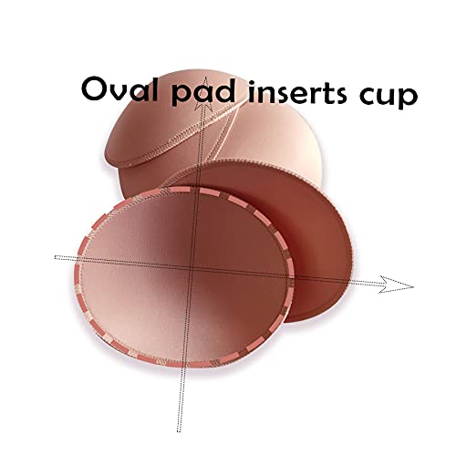 Image of WMugthome 3 Pair oval Sewn Bra Pads Inserts For Women