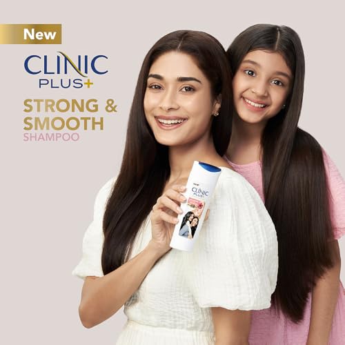 Image of Clinic Plus Strength & Smooth Shampoo, Fenugreek Protein + Hibiscus for Hair Strengthening and Smoother Hair, 175 ml