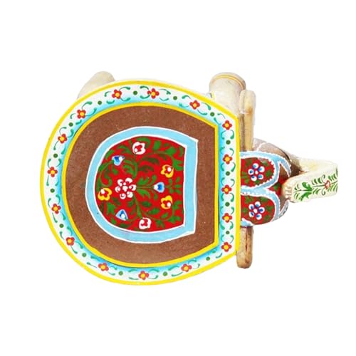 Image of Hand-Crafted and Colorful Emboss Painted Wooden Elephant Shape Stool Cum Gardan Table,Decorative Showpiece (8 Inches Height, Natural)