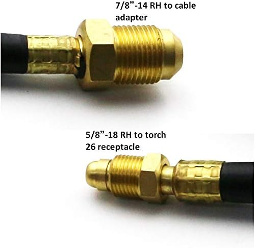 Miniatura 2 de WeldingCity Manguera de cable de alimentación 46V30R (caucho 1-pcs estilo) 25 pies para soplete de soldadura TIG refrigerado por aire de 200