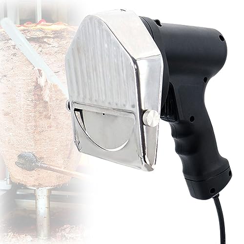 業務用機械、業務用シャワルマ ドネルケバブナイフ、120W電動手持ちスライス肉カッター 0〜8mm厚さ調節可能 レストラン ローストミートショップ スナックバー用