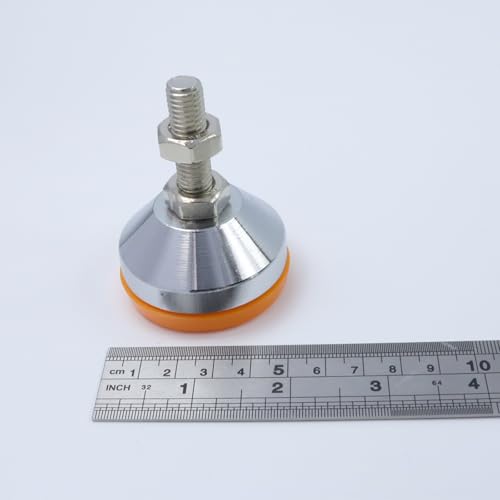 Image of M10x50mm Leveling Feet, 2200 lb Capacity Heavy Duty Adjustable Swivel Furniture Glides, 1.97 Inch Anti-Slip Base, Rubber Feet Levelers for Table, Shelves, Workbench, Cabinet, Machine, 4Pcs