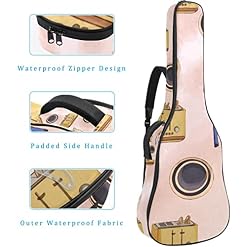 Étui de protection pour guitare acoustique classique et acoustique – Motif géométrique – Rembourré, Multicolore 05, 42… - Les Beatles, Paul McCartney, John Lennon, RIngo Starr, George Harrison Étui de protection pour guitare acoustique classique et acoustique - Motif géométrique - Rembourré, Multicolore 05, 42… – Image 4