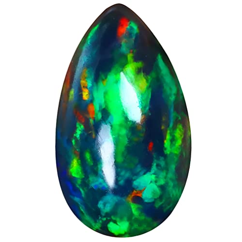 Opale noire naturelle poire cabochon 3.82 ct pour création de haute joaillerie unique